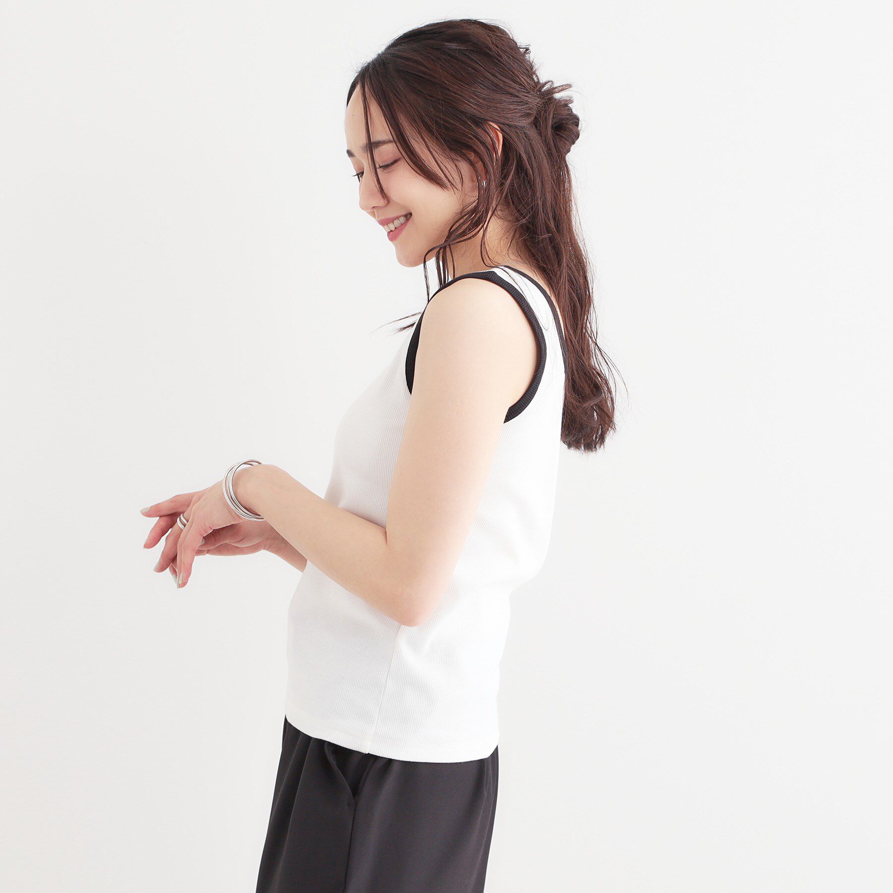 SHOO･LA･RUE「【S-LL】2WAYネック リブタンクトップ」|キャミソール|