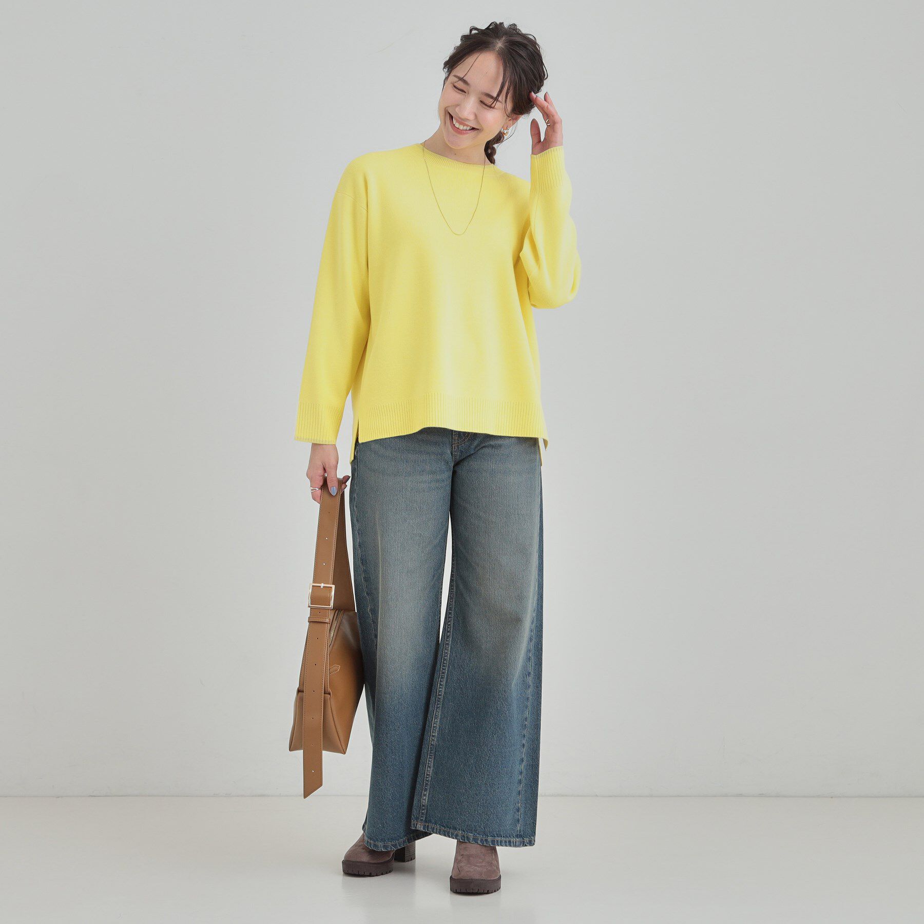 SHOO･LA･RUE「【洗濯機可/セットアップ可/毛玉になりにくい】クルーネックニット」|ニット・セーター|