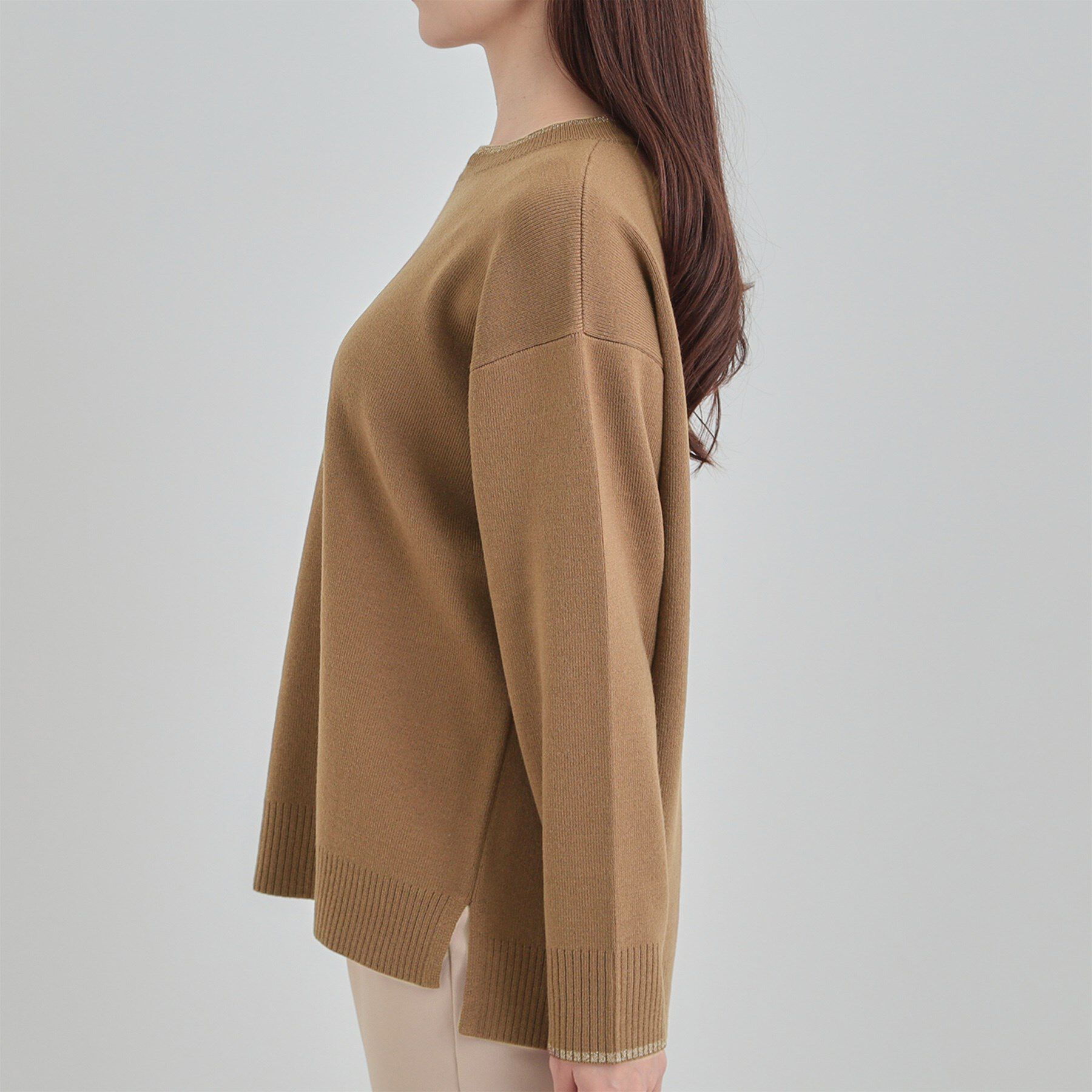 SHOO･LA･RUE「【洗濯機可/セットアップ可/毛玉になりにくい】クルーネックニット」|ニット・セーター|