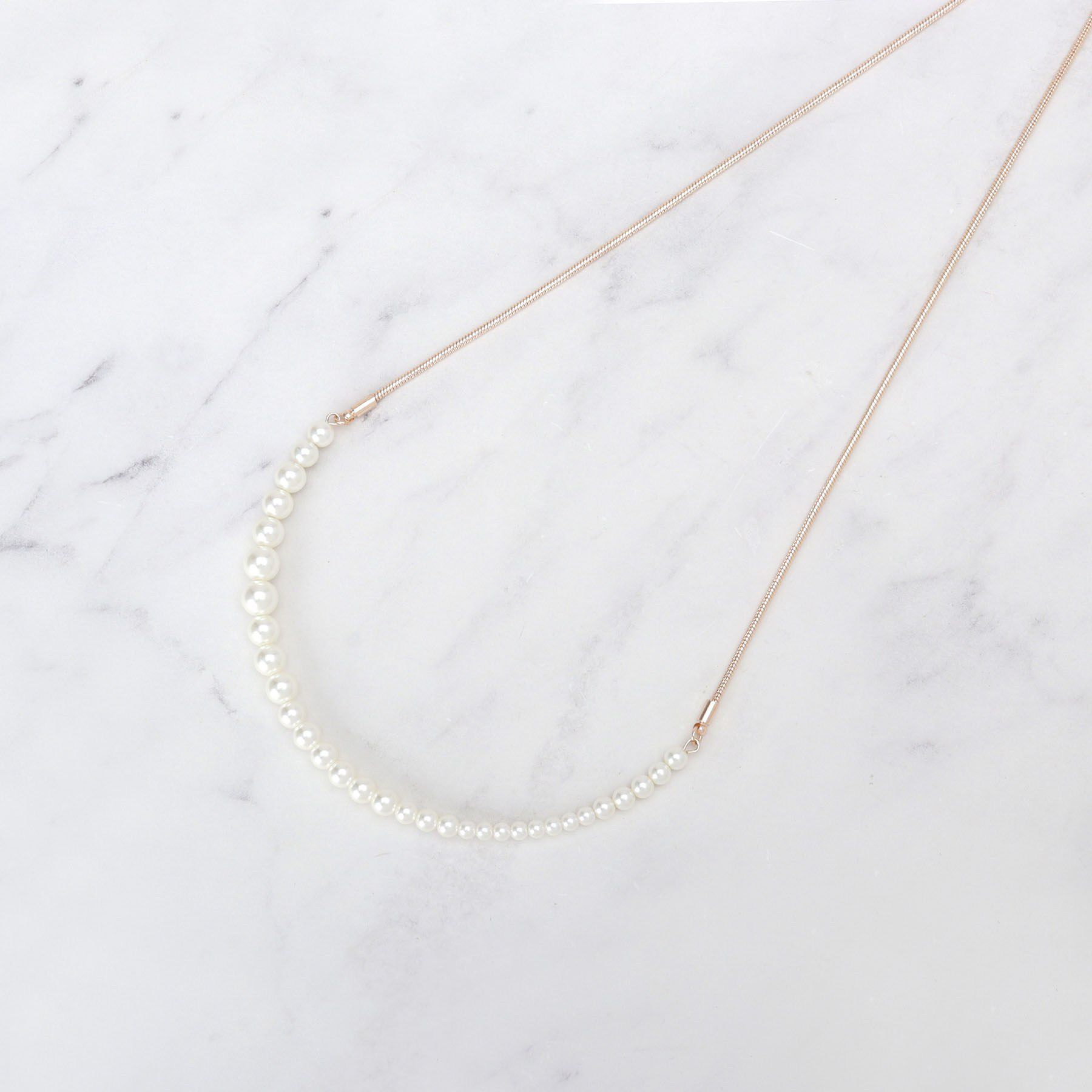 SHOO･LA･RUE「スライダーフェイクパールネックレス」|ネックレス|ピンクゴールド(00