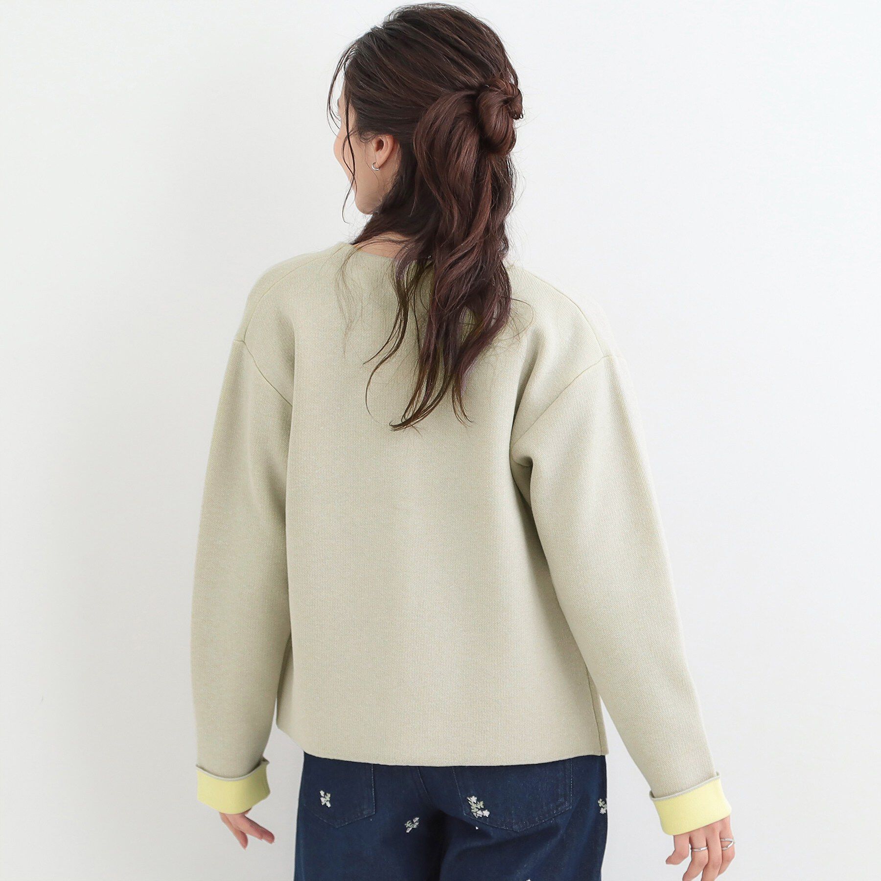 SHOO･LA･RUE「【洗濯機可/S-LL】品良くきまる ダブルフェイス 配色カーディガン」|カーディガン|