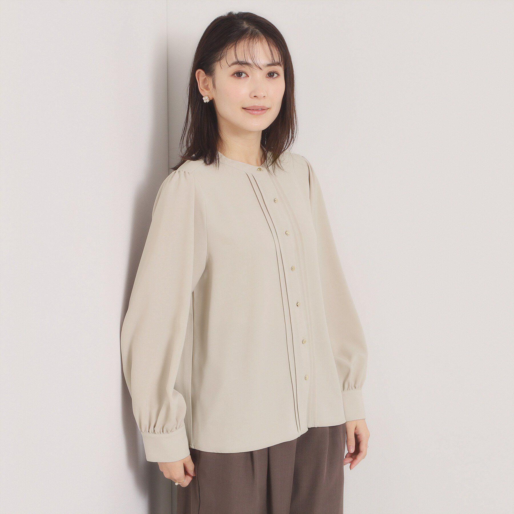 ITS&rsquo;DEMO「【入卒／手洗い可】フロントピンタックブラウス」|シャツ・ブラウス|