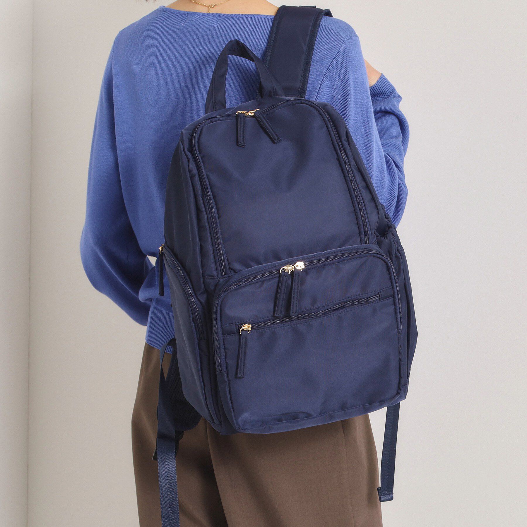 ITS&rsquo;DEMO「【PC対応】ツイル14ポケットリュック」|リュック|ネイビー(094)