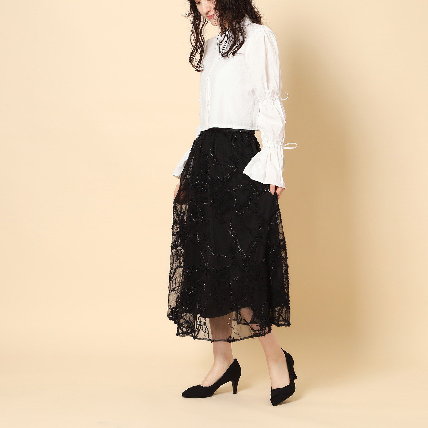 ESPERANZA「【Spring Collection】クロスシフォンリボンパンプス」|パンプス|