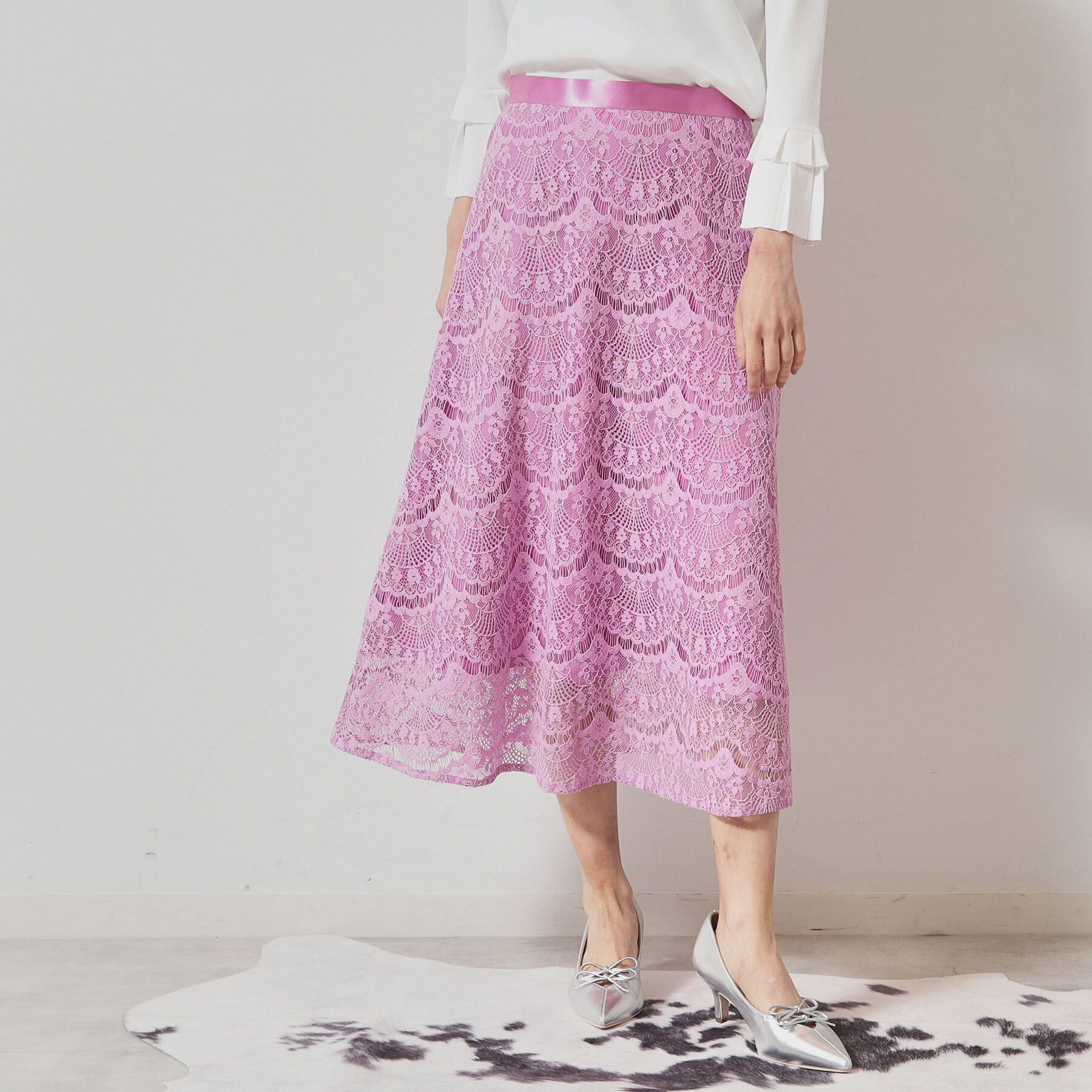 SunaUna「【セットアップ可／S～L】ふんわりフレアスカート」|スカート|ピンク(072)