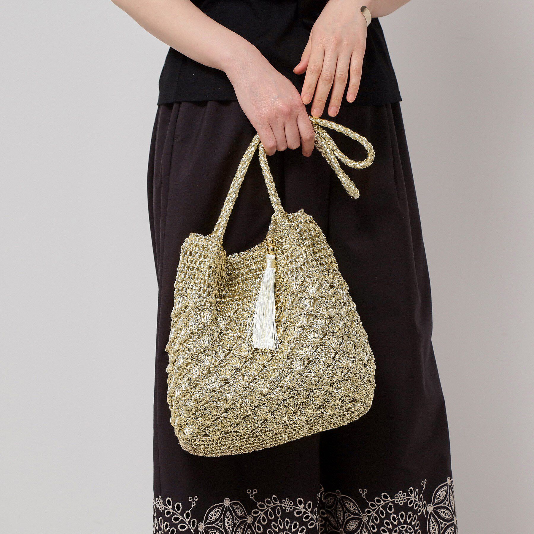 SunaUna「【こなれ見え！／肩掛け可能／軽量】メタリックトートバッグ」|トートバッグ|