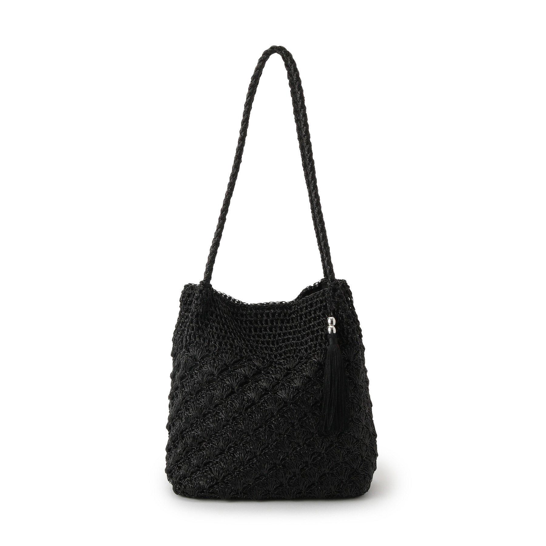 SunaUna「【こなれ見え！／肩掛け可能／軽量】メタリックトートバッグ」|トートバッグ|ブラック(019)