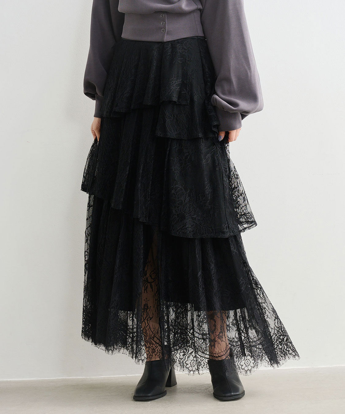 COCO DEAL「イレヘムティアードレーススカート」|スカート|