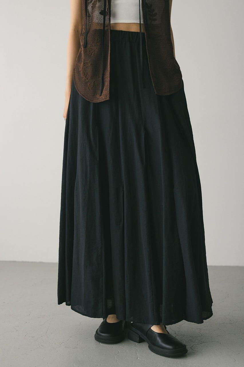 STYLEMIXER「ピンタックパネルフレアスカート」|スカート|BLK