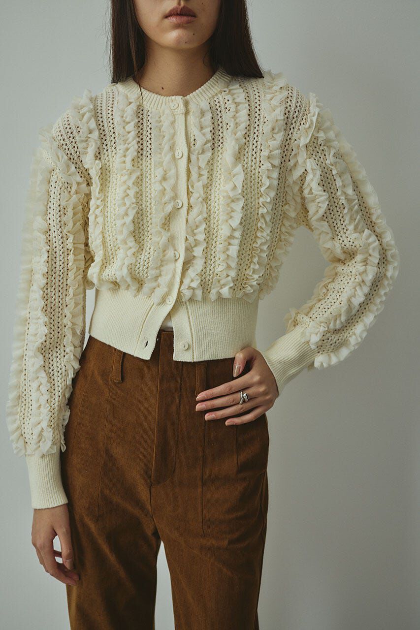STYLEMIXER「チュールフリルニットカーデ」|カーディガン|