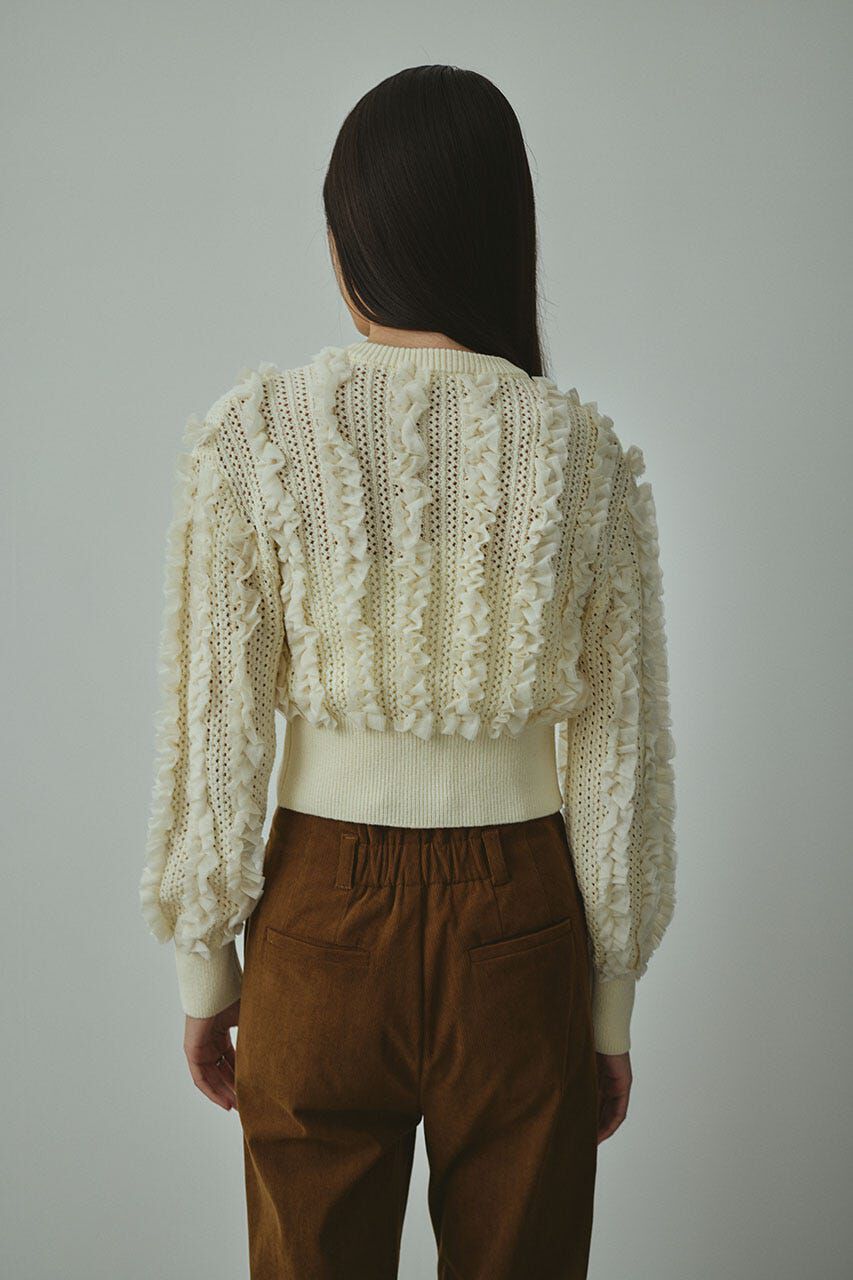 STYLEMIXER「チュールフリルニットカーデ」|カーディガン|