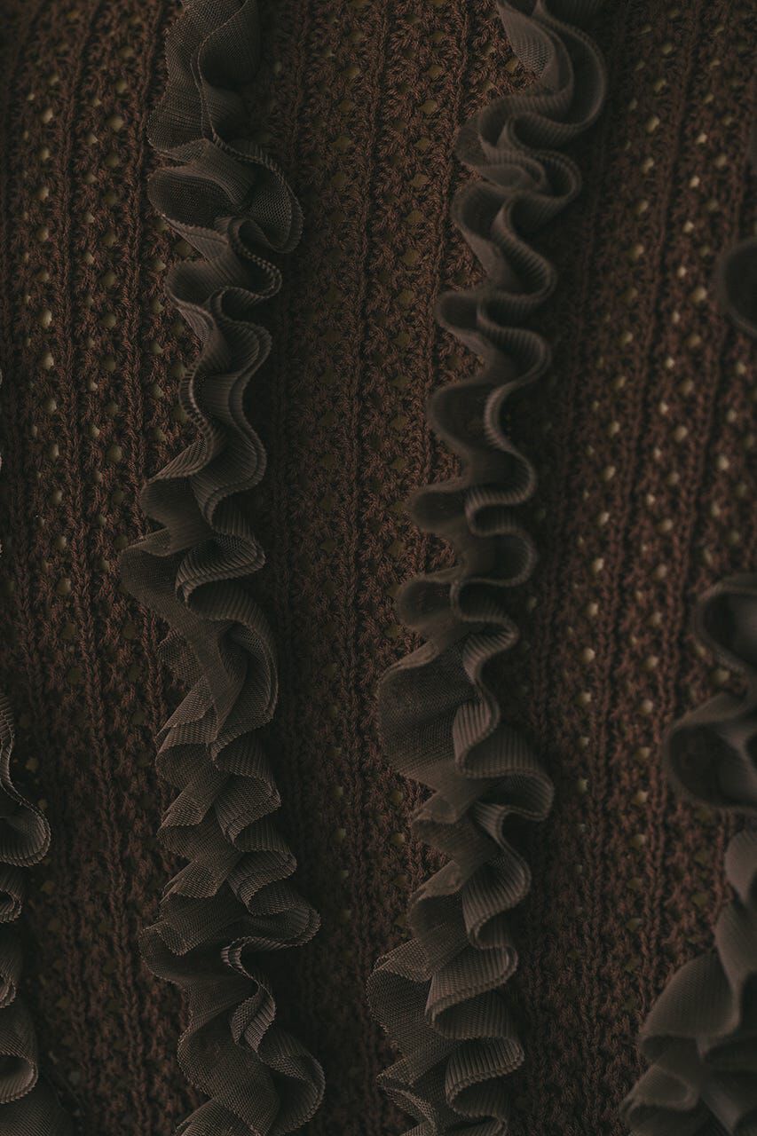 STYLEMIXER「チュールフリルニットカーデ」|カーディガン|