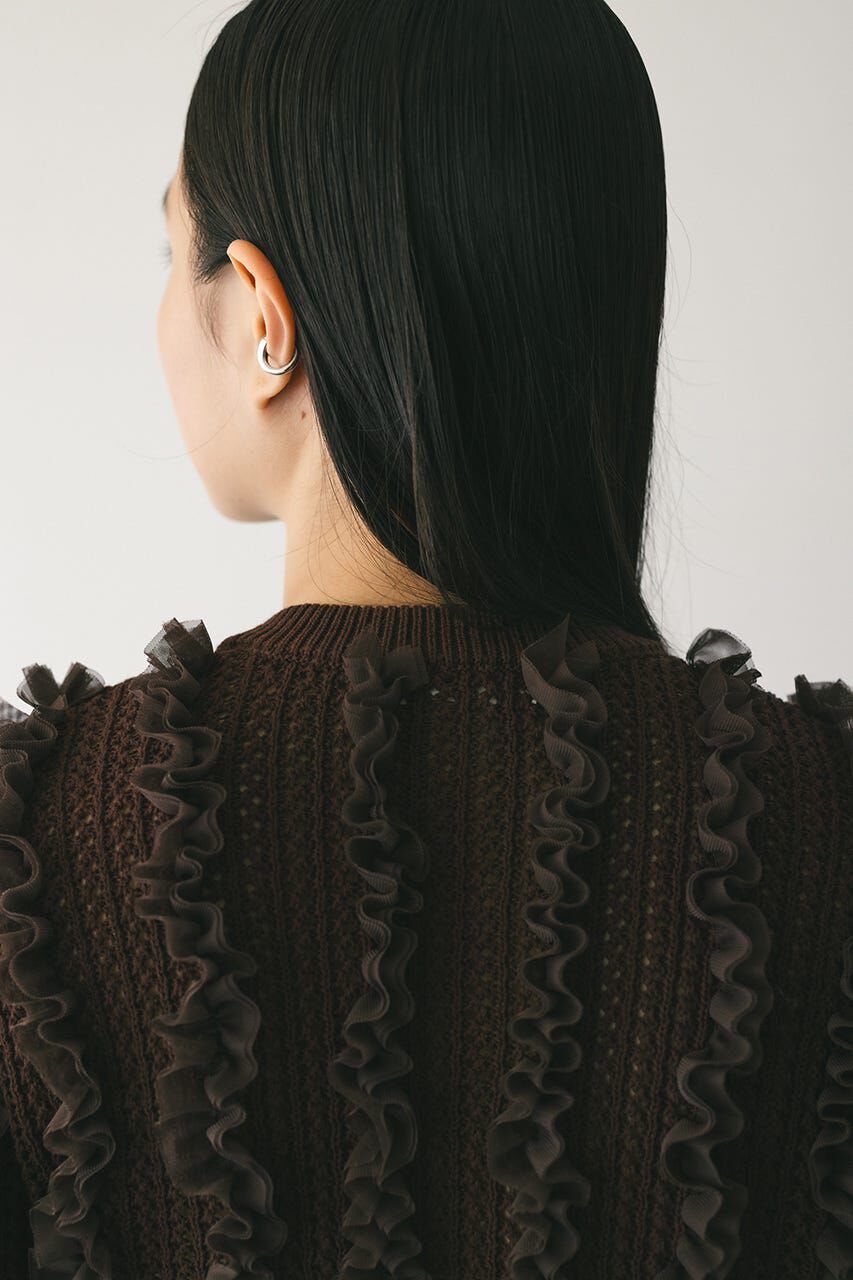 STYLEMIXER「チュールフリルニットカーデ」|カーディガン|