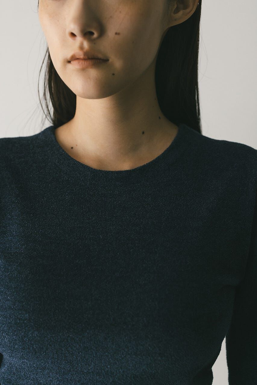 STYLEMIXER「バックオープンベロアショートニット」|ニット・セーター|