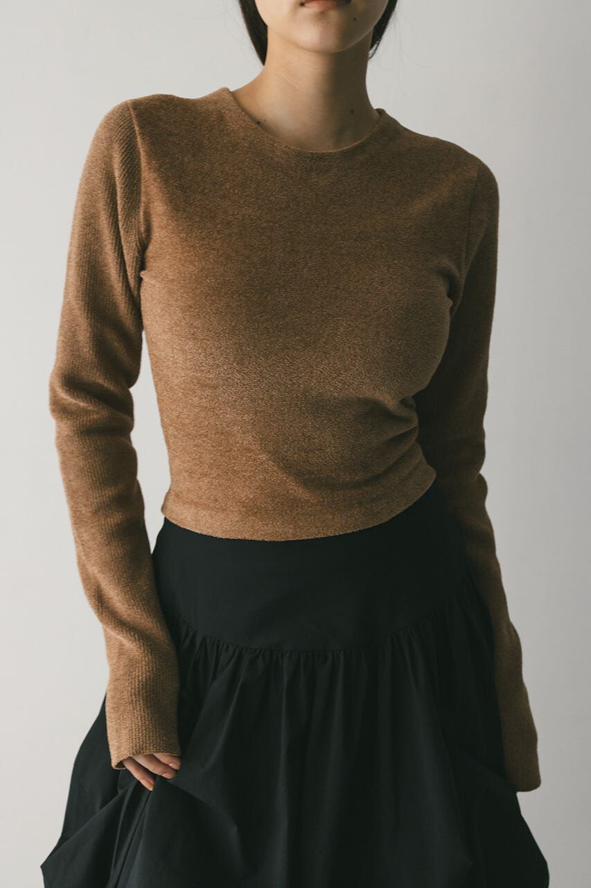 STYLEMIXER「バックオープンベロアショートニット」|ニット・セーター|CAM