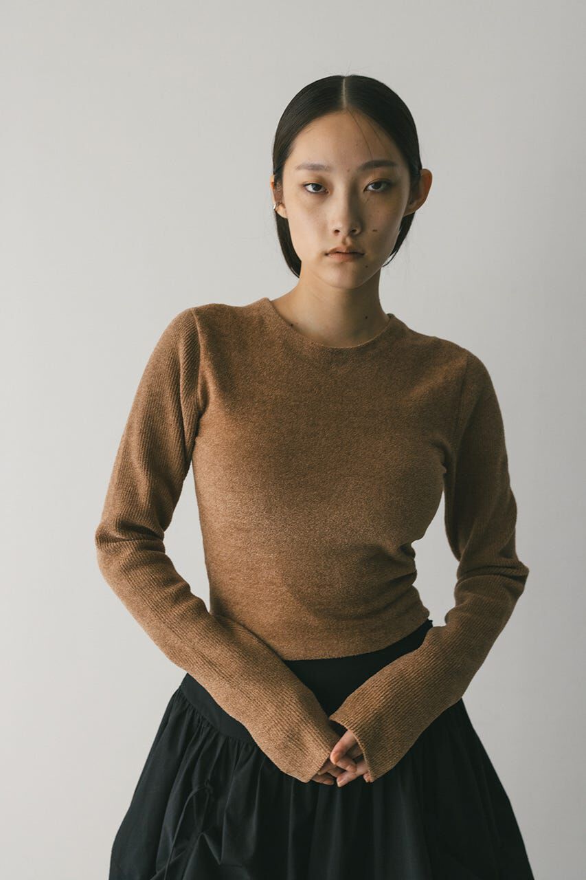 STYLEMIXER「バックオープンベロアショートニット」|ニット・セーター|