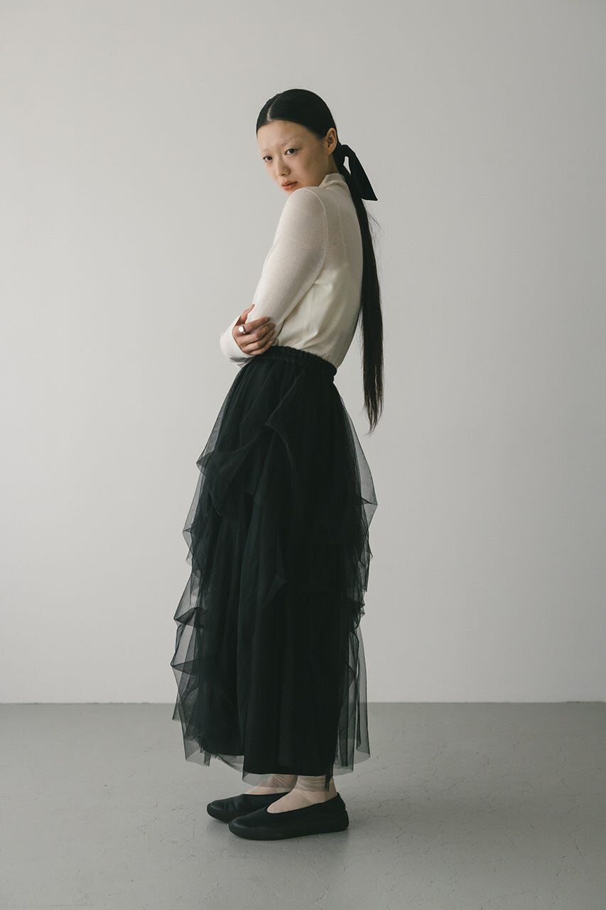 STYLEMIXER「ランダムティアードチュールスカート」|スカート|BLK