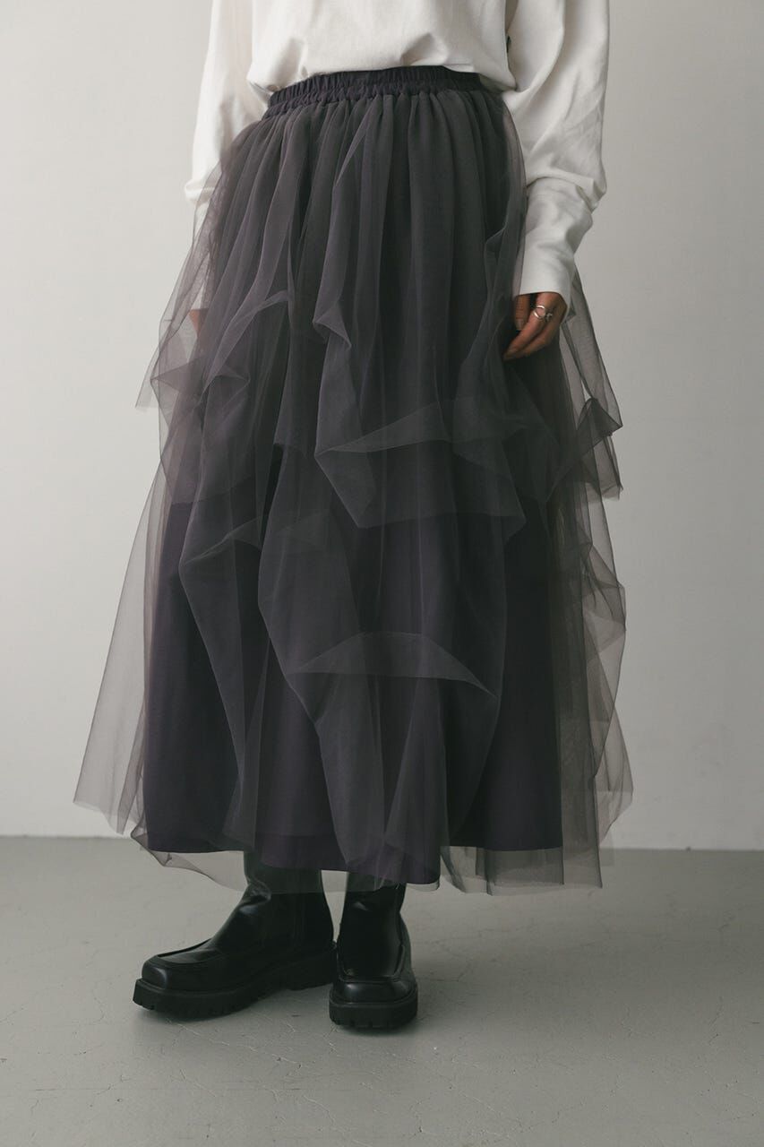 STYLEMIXER「ランダムティアードチュールスカート」|スカート|