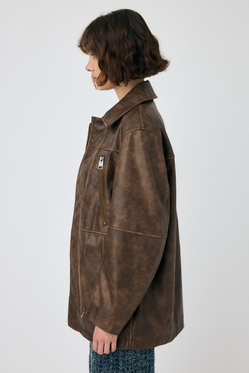 MOUSSY「AGED F/LEATHER MIDDLE ジャケット」|その他|