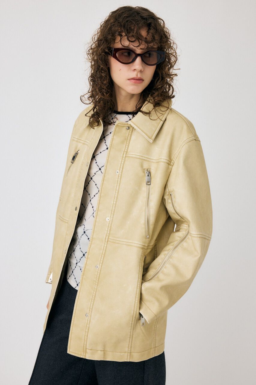 MOUSSY「AGED F/LEATHER MIDDLE ジャケット」|その他|