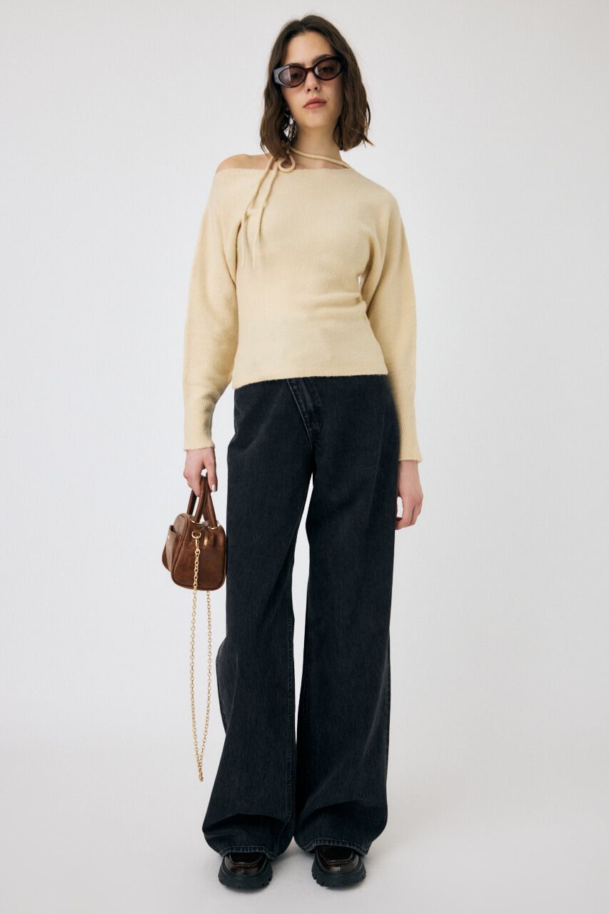 MOUSSY「CROSS WAIST WIDE STRAIGHT」|デニム|