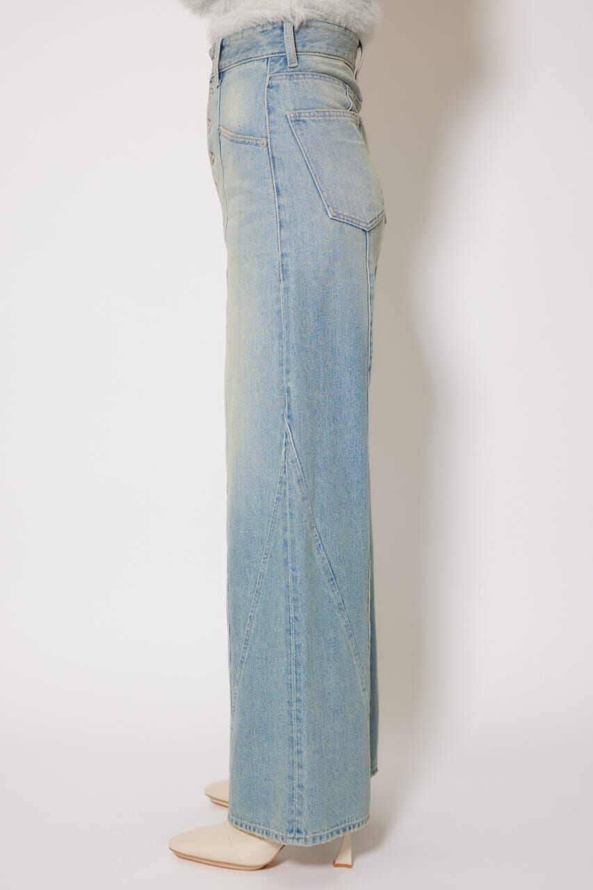 フロントボタンデザインハイウエストデニムパンツ（rienda）｜ルミネの