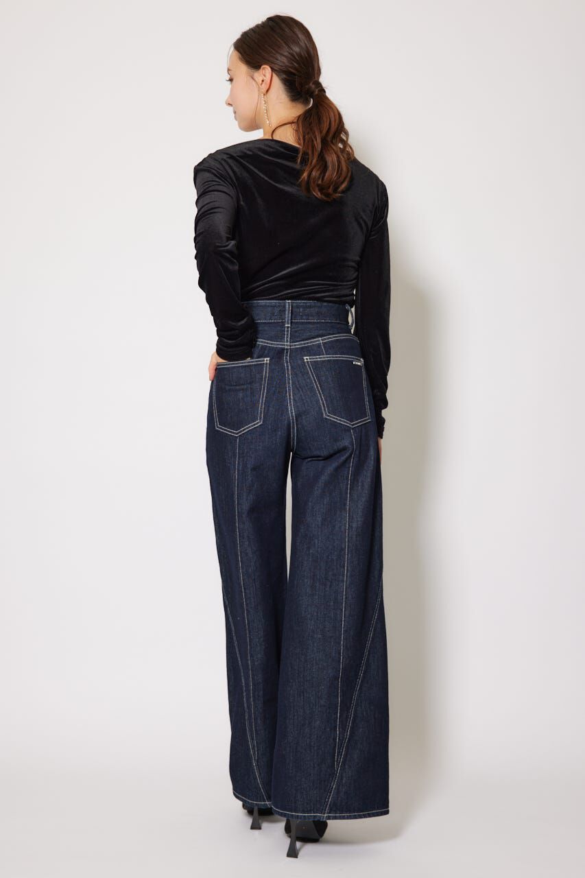 フロントボタンデザインハイウエストデニムパンツ（rienda）｜ルミネの