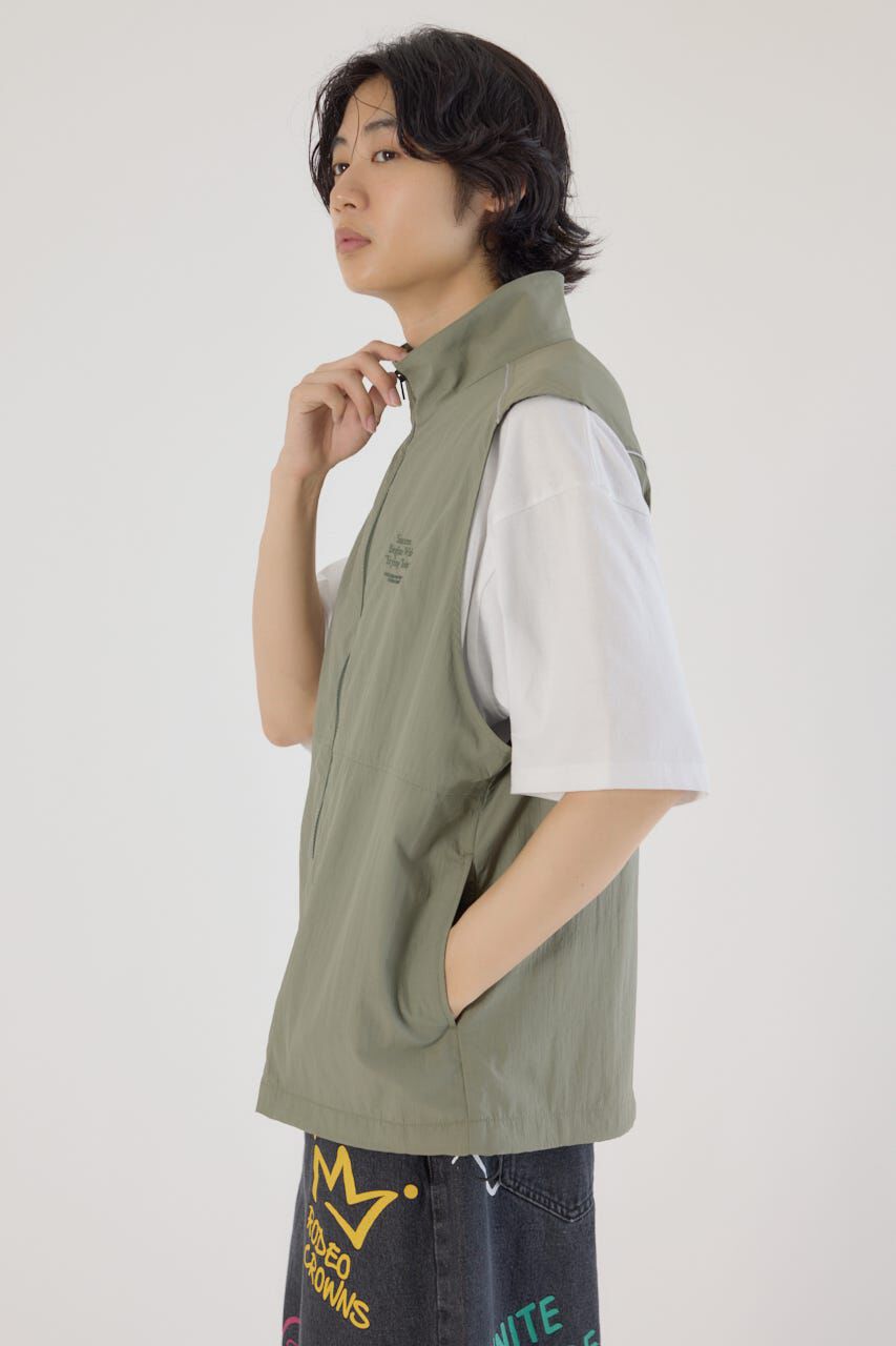 RODEO CROWNS「ドロストスタンドネックベスト」|ダウンベスト・ベスト|