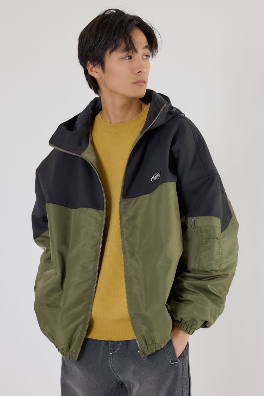 RODEO CROWNS「バイカラーフーデッドブルゾン」|ブルゾン・スタジャン|