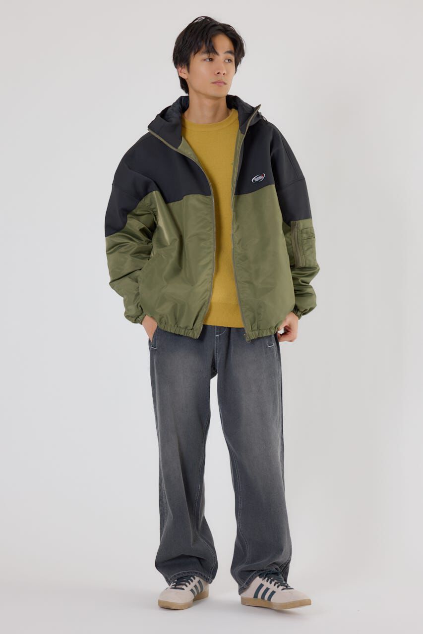 RODEO CROWNS「バイカラーフーデッドブルゾン」|ブルゾン・スタジャン|