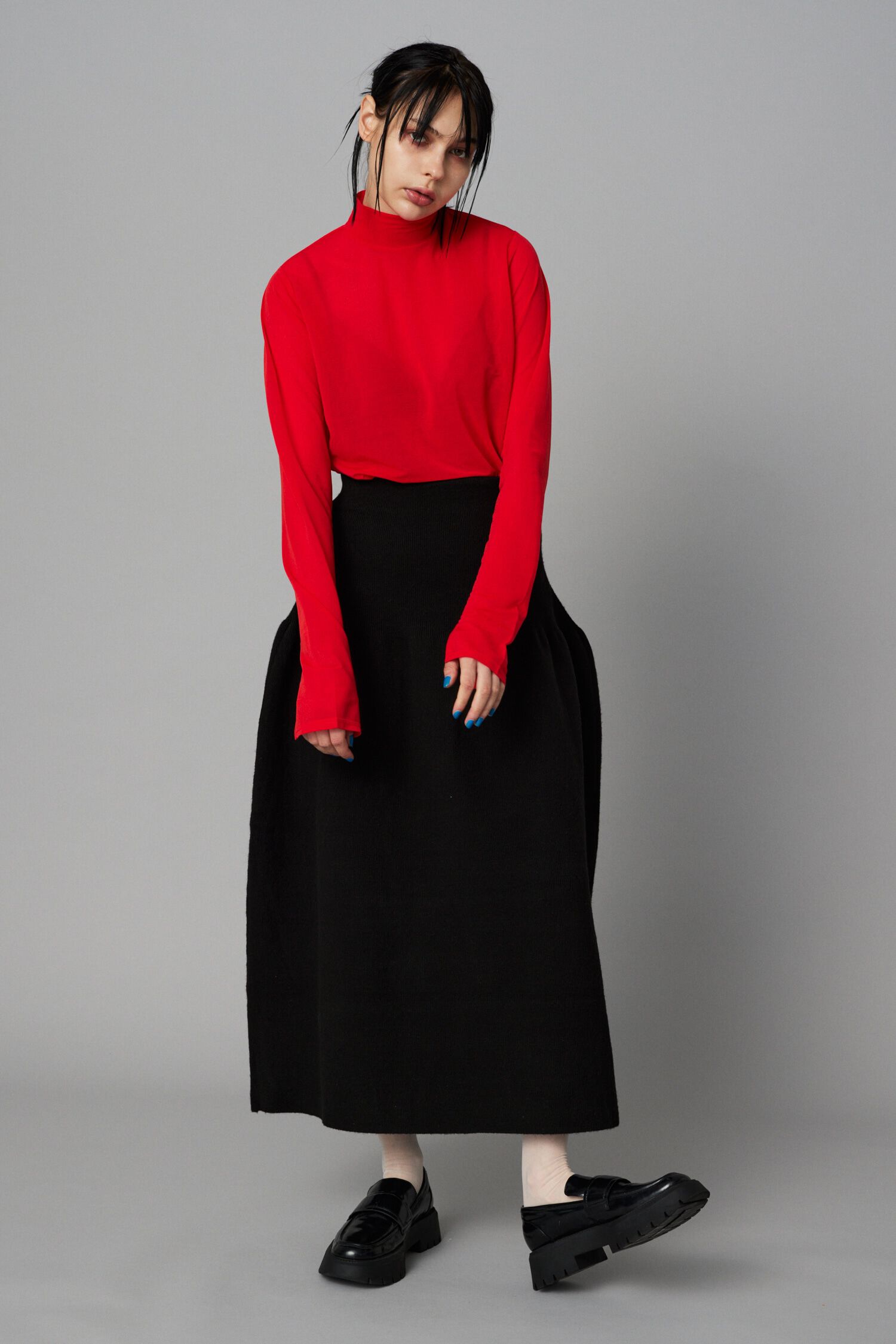 HeRIN.CYE「Flare knit skirt」|スカート|BLK