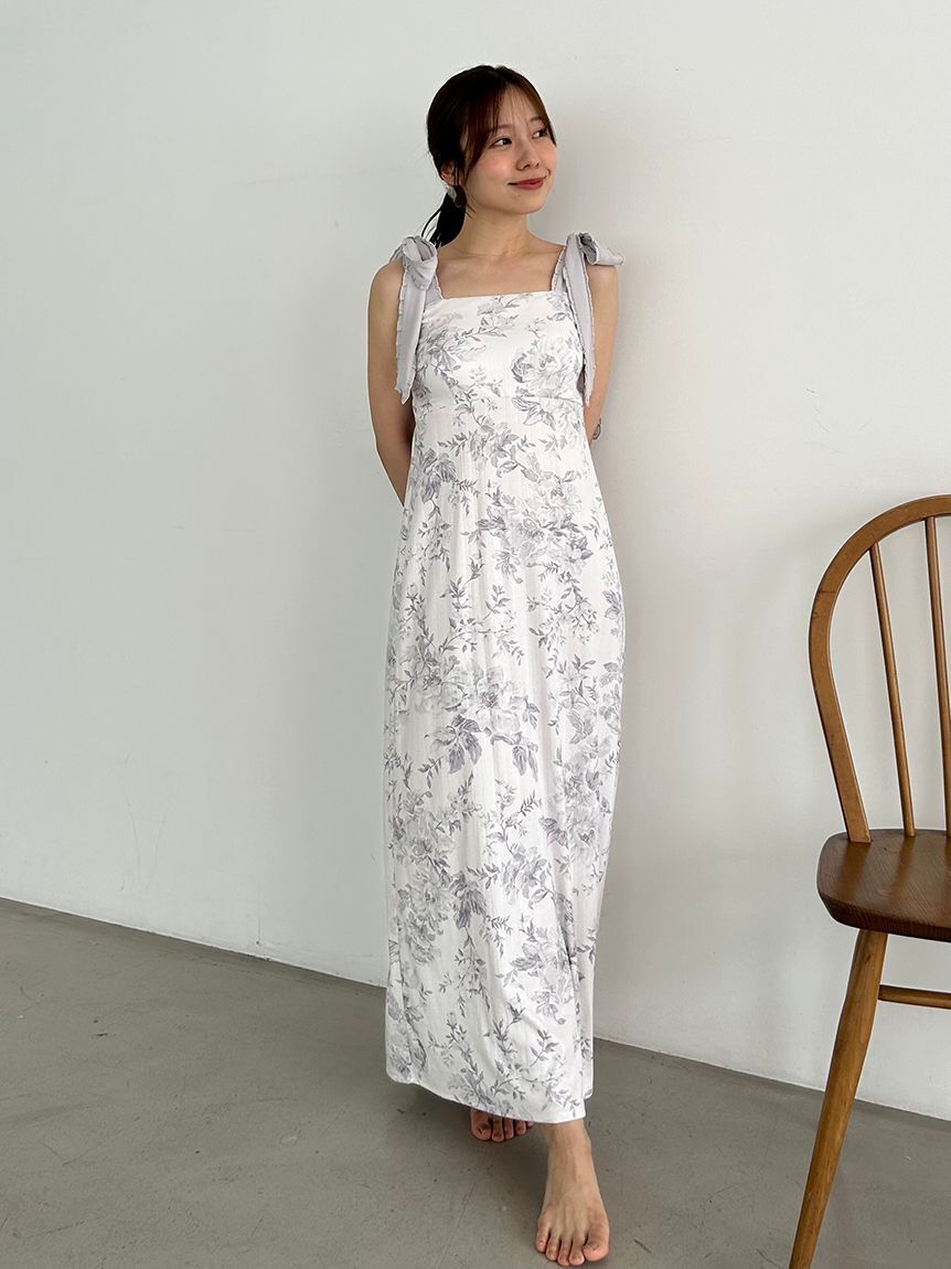 SNIDEL HOME「ショルダーリボンカットワンピース」|ルームウェア|LGRY