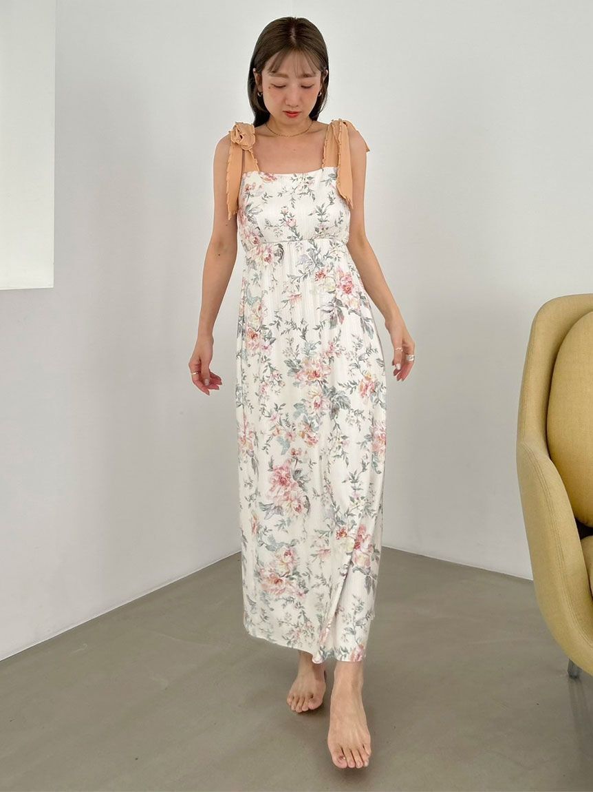 SNIDEL HOME「ショルダーリボンカットワンピース」|ルームウェア|