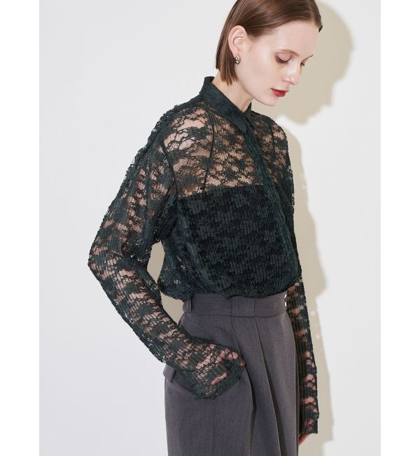 ELENDEEK「PLEATS LACE SH」|シャツ・ブラウス|