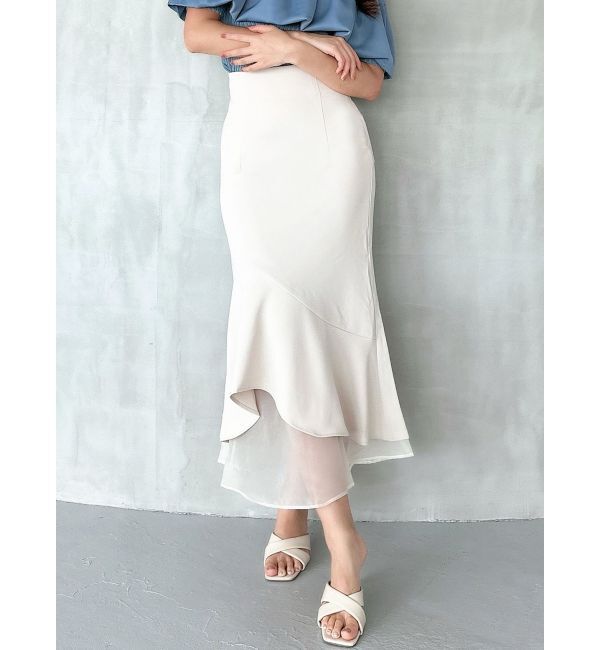 RESEXXY「シアードッキングマーメイドスカート」|スカート|アイボリー