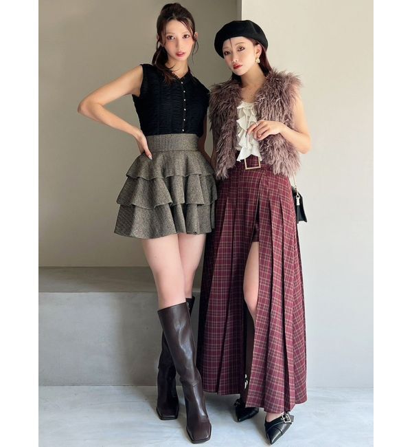 RESEXXY「ワイドプリーツレイヤードフレアスカート」|スカート|