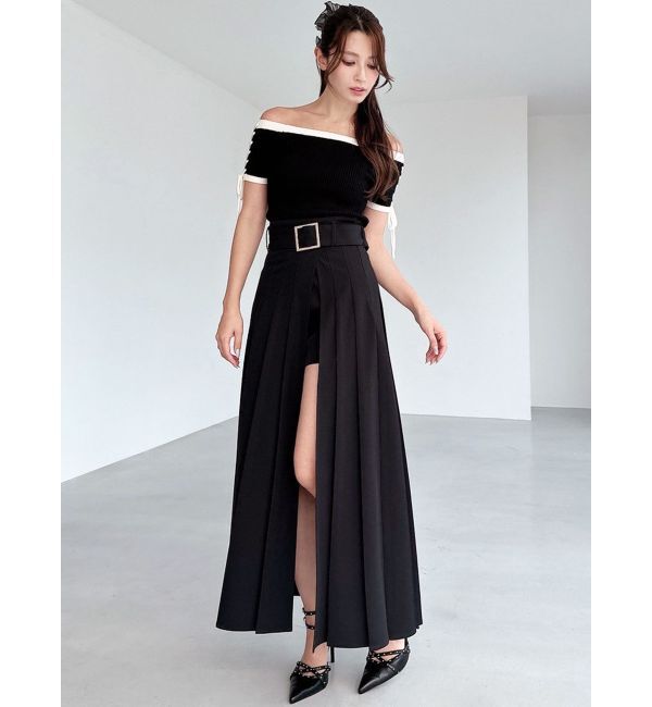 RESEXXY「ワイドプリーツレイヤードフレアスカート」|スカート|