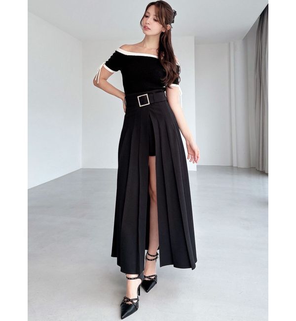 RESEXXY「ワイドプリーツレイヤードフレアスカート」|スカート|