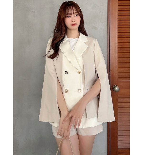 dazzlin「【SETUP】ダブルボタンケープテーラードジャケット※セットアップ対応」|テーラードジャケット|