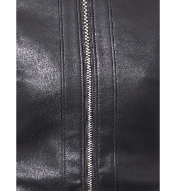 dazzlin「ウエストシェイプフェイクレザージャケット」|ライダースジャケット|