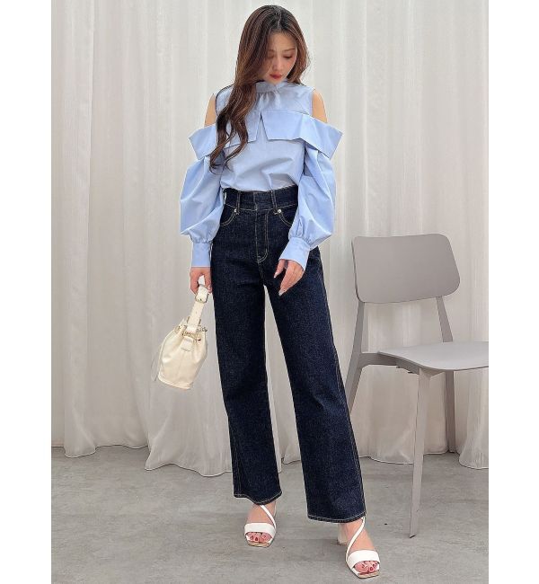 ハイウエストストレートストレッチデニム（MERCURYDUO）｜ルミネの