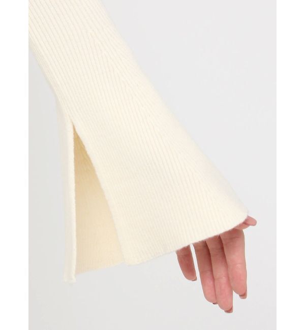 LAGUNAMOON「アシンメトリードレープフレアスリーブニット」|ニット・セーター|