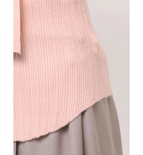 LAGUNAMOON「ボウタイアシンメトリーネックニットプルオーバー」|ニット・セーター|