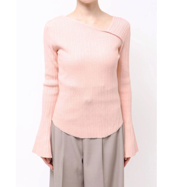 LAGUNAMOON「ボウタイアシンメトリーネックニットプルオーバー」|ニット・セーター|