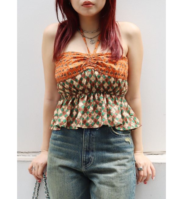 EVRIS「オリジナルパターントップス」|キャミソール|オレンジ