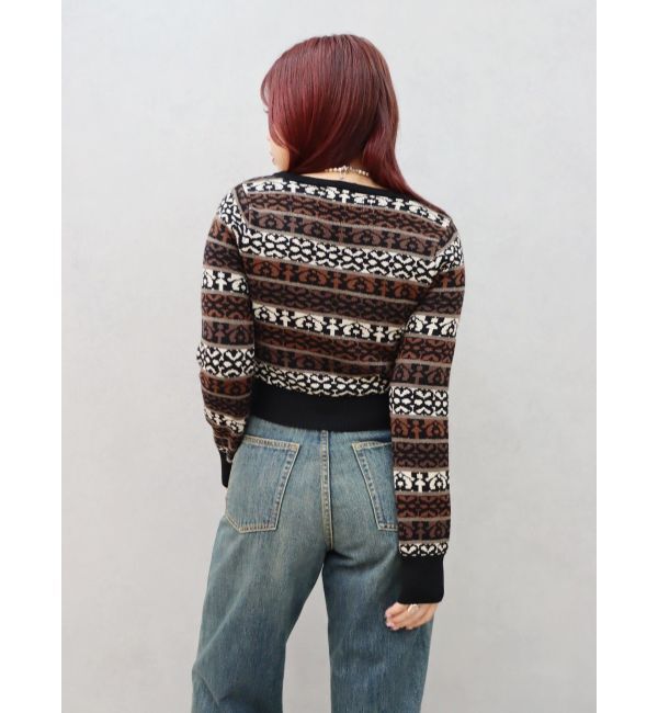 EVRIS「オリジナルジャガードショートニットカーディガン」|カーディガン|