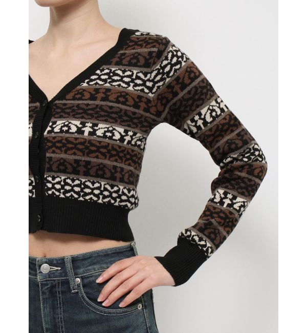 EVRIS「オリジナルジャガードショートニットカーディガン」|カーディガン|