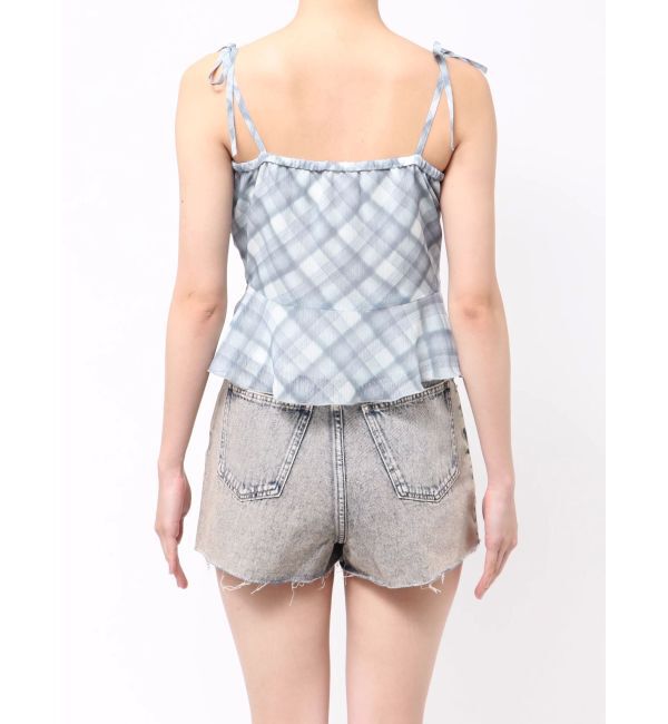 EVRIS「チェックシフォントップス」|キャミソール|