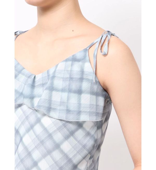 EVRIS「チェックシフォントップス」|キャミソール|