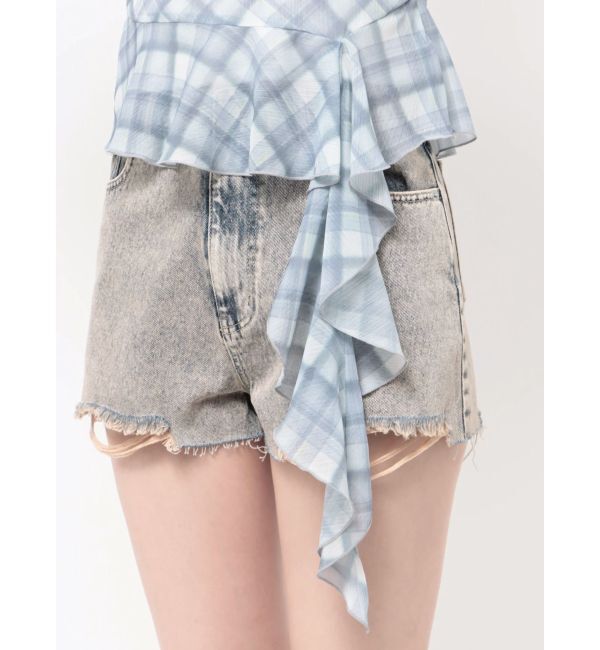 EVRIS「チェックシフォントップス」|キャミソール|